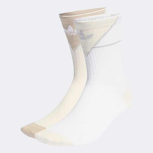 クルーソックス 2足組　ホワイト×ワンダーホワイト　