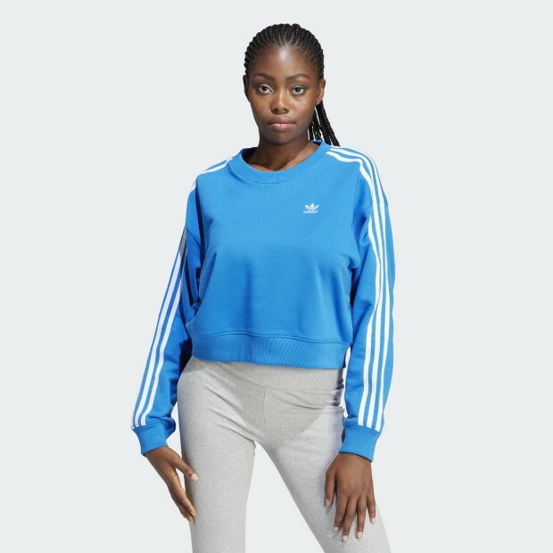 レディース スリーストライプス クルーネック スウェットシャツ　ブルーバード　|レディース・ウィメンズ|アパレル