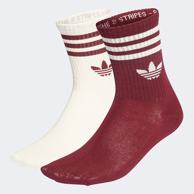 アディダスオリジナルス×ムーミン ソックス2足組　ワンダーホワイト×マルーン　