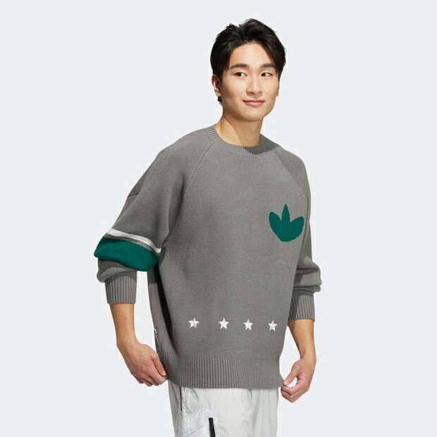 MC クルーネックセーター アッシュ×カレッジグリーン ｜すべての商品