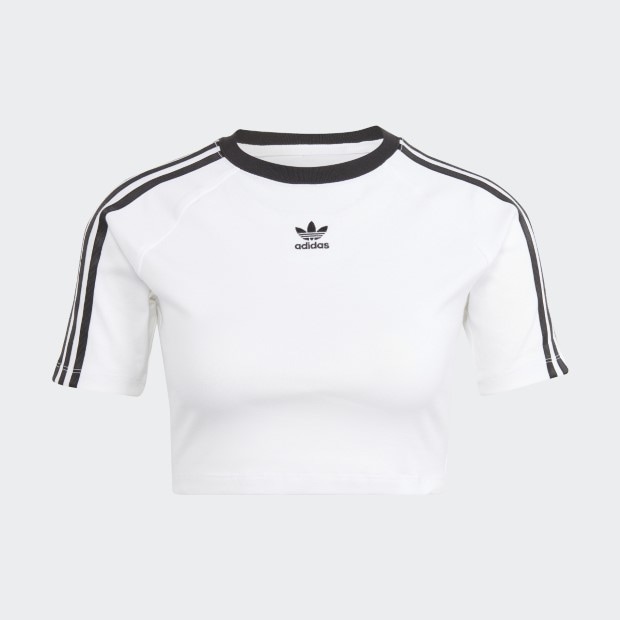 [adidas] スリーストライプス 半袖ベビーTシャツ レディース スリーストライプス 半袖ベビーTシャツ ブラック