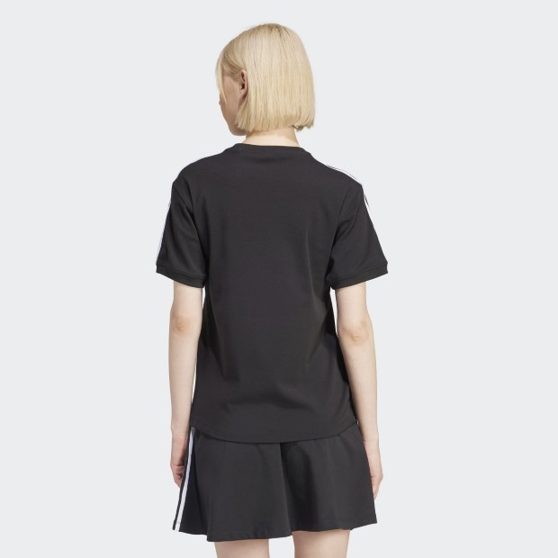 レディース スリーストライプス 半袖Tシャツ　ブラック　