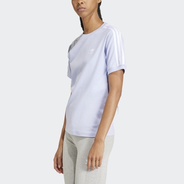 レディース スリーストライプス 半袖Tシャツ バイオレットトーン