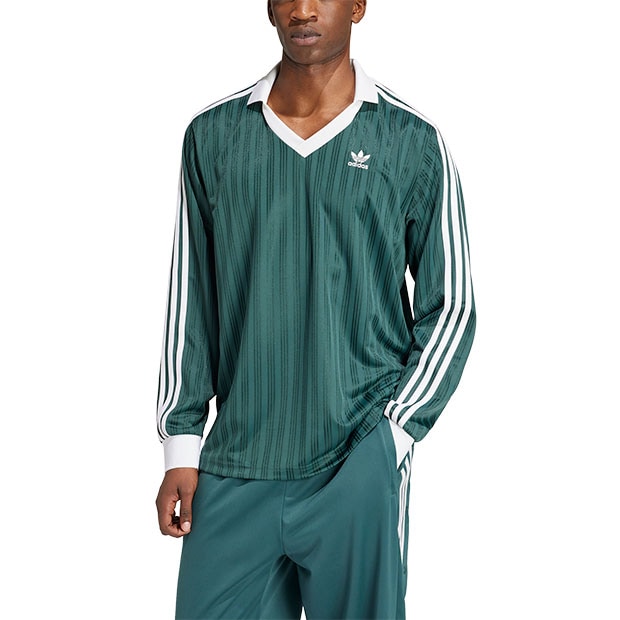 adidas カラー ピケ サッカー 長袖Tシャツ 緑 adidas Originals [アディダス オリジナルス] アディカラー ピケ
