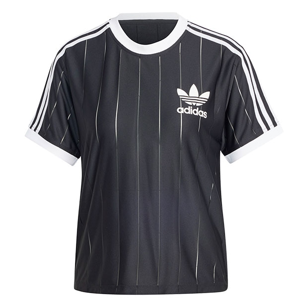 国内【adidas】スリーストライプス ピンストライプ半袖Tシャツ レディース アディカラースリーストライプス ピンストライプ半袖