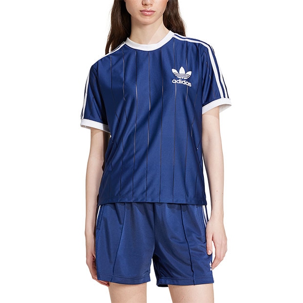 adidas スリーストライプス ピンストライプ半袖Tシャツ レディース アディカラースリーストライプス ピンストライプ半袖