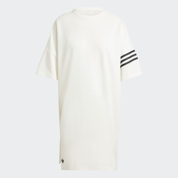 adidas ワンピース スリーストライプス 半袖モックネック