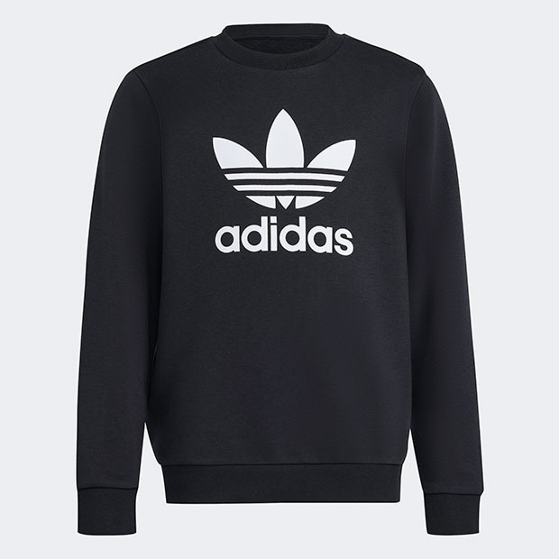 ジュニア トレフォイル クルーネックスウェットシャツ キッズ ブラック