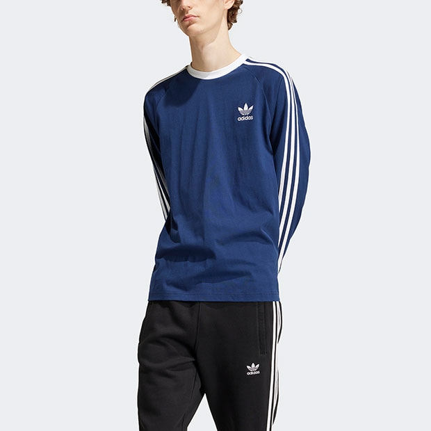 アディダス アディカラー クラシックナイトインディゴ アディカラー クラシックス スリーストライプス 長袖Tシャツ