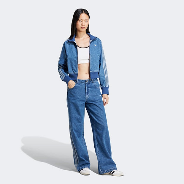 レディース アディカラー デニム スリーストライプス トラックパンツ