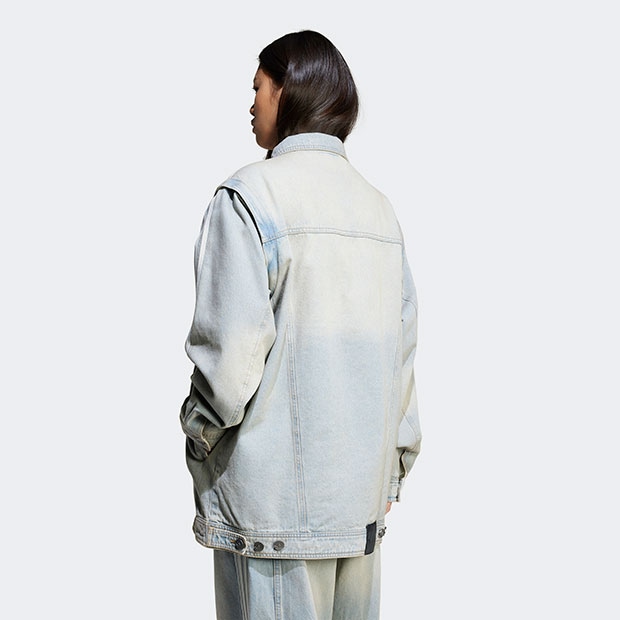 海外限定M Adidas デニムジャケット レディース グレー IS0382