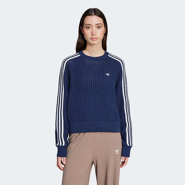 adidas ニット クルーネックセーター ナイトインディゴ トップス