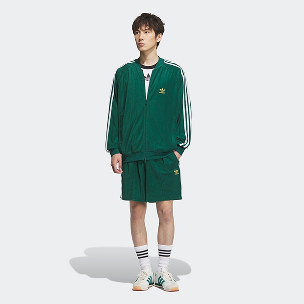 adidas SST トラックトップス ワンダーホワイト×カレッジグリーン(S) SST トラックトップ ワンダーホワイト×カレッジグリーン