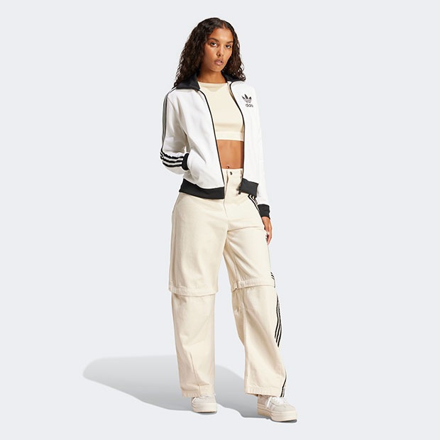 レディース リブ長袖クロップトップ クリームホワイト ｜アパレル