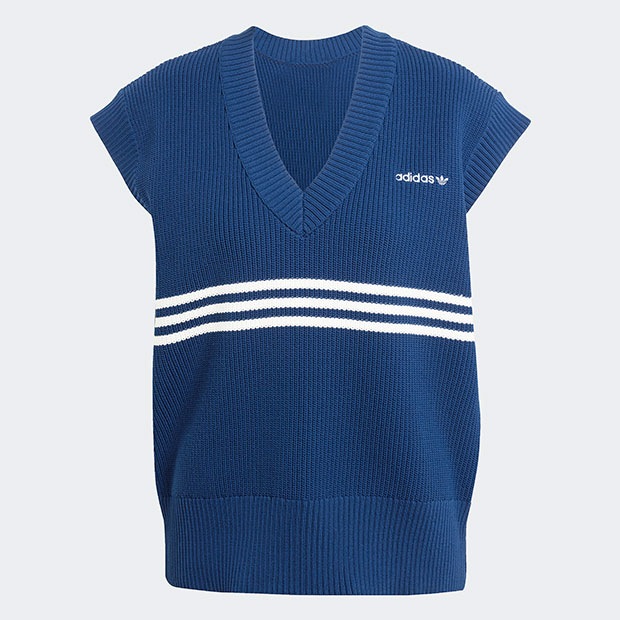 レディース スリーストライプス ニットベスト ナイトインディゴ