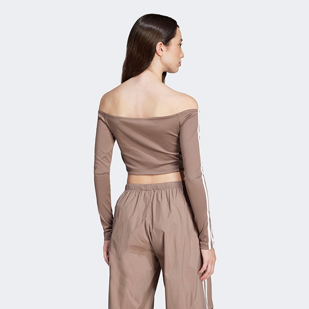 レディース アディカラー オフショルダー 長袖Tシャツ トレース