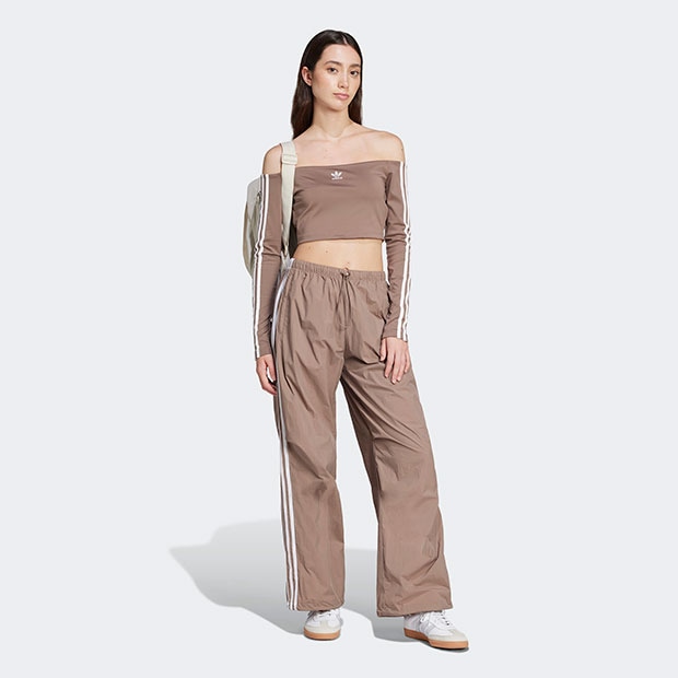 レディース アディカラー オフショルダー 長袖Tシャツ トレース