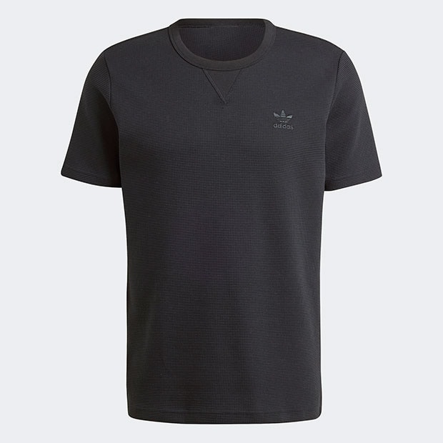 トレフォイル エッセンシャルズ ワッフル半袖Tシャツ ブラック