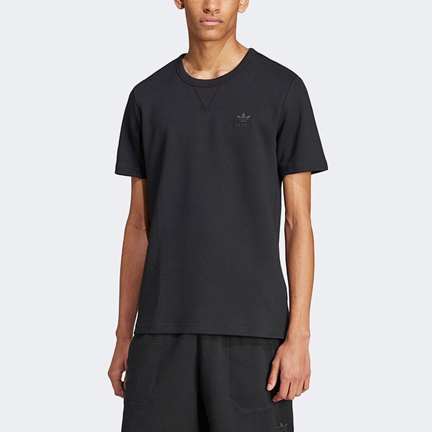 トレフォイル エッセンシャルズ ワッフル半袖Tシャツ ブラック
