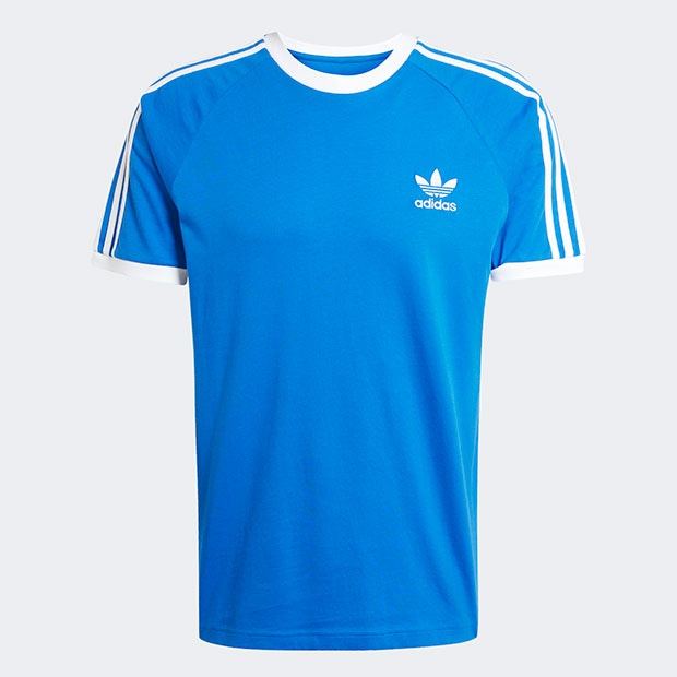 L adidas アディカラーTシャツ ブルー アディカラー クラシックス スリーストライプス Tシャツ ブルー