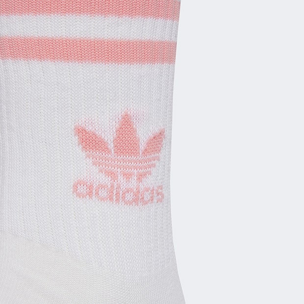 ミッドカット クルーソックス 3足組　ホワイト　