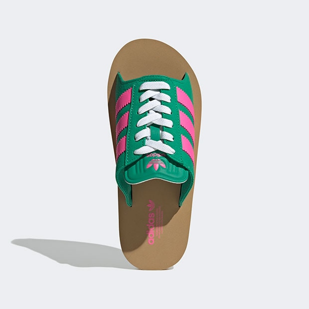 レディース ガゼル ビーチ スライド GAZELLE BEACH SLIDES nqz22　コートグリーン×ルシッドピンク　