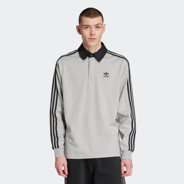 海外限定XL ADIDAS ラグビー ポロTシャツ グレー　IR6379 アディカラーラグビーポロシャツ ミディアムグレーヘザー｜アパレル
