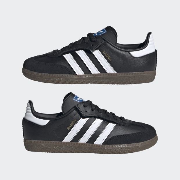 ジュニア サンバ OG コンフォートクロージャー 伸縮シューレース SAMBA OG COMFORT CLOSURE ELASTIC LACE ooo37　コアブラック×フットウェアホワイト　