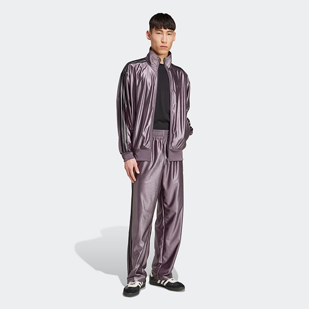 adidas ファイヤーバード　上下セット　美品 アディカラー ファイヤーバード メタリックトラックトップ グレー