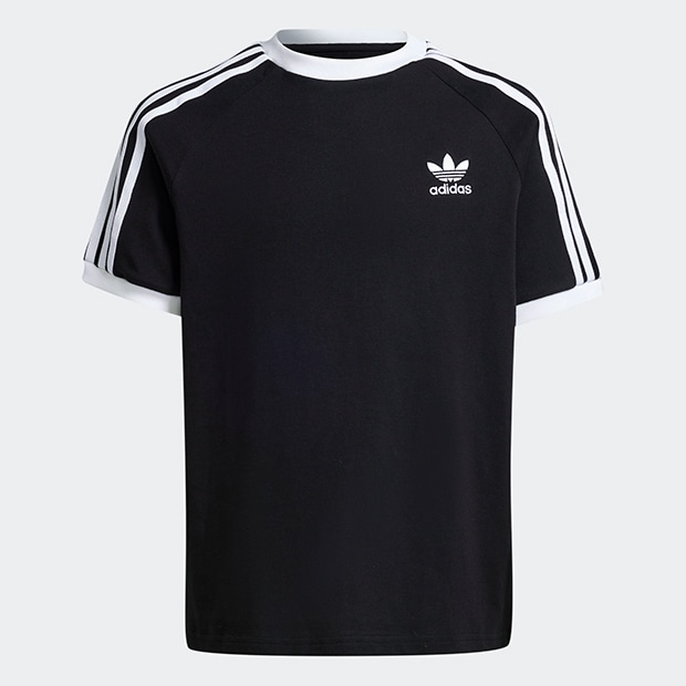 adidas ストライプ Tシャツ Sサイズ ジュニア キッズ アディカラー スリーストライプ 半袖Tシャツ