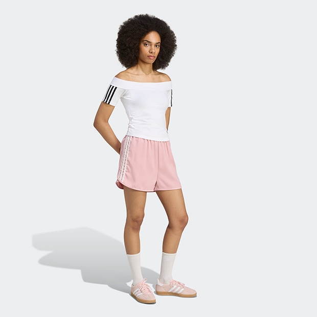 レディース ADIDAS ORIGINALS サテン ショーツ ラッフル スリー