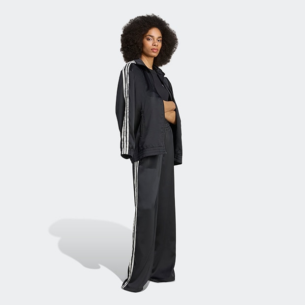 レディース ADIDAS ORIGINALS サテン ワイドレッグパンツ