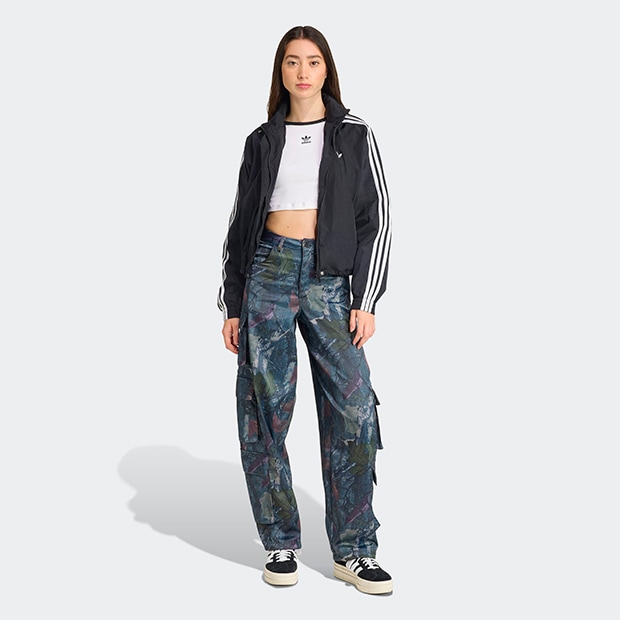 【adidas】アディダス オリジナルス リーフ サテン カーゴパンツ レディース アディダスオリジナルス リーフ カモフラージュ