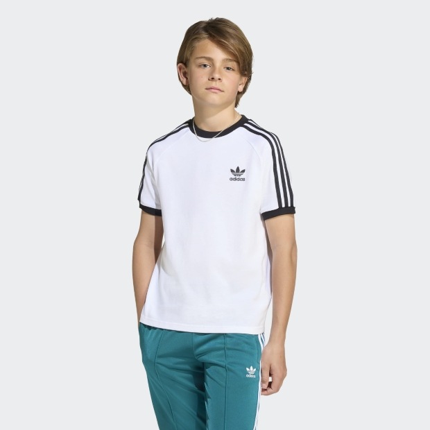 ジュニア キッズ アディカラー スリーストライプ 半袖Tシャツ　ホワイト　