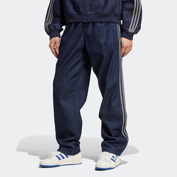 adidas デニムパンツ インディゴブルー ジャージ トラックパンツ adidas デニムパンツ インディゴブルー ジャージ トラックパンツ