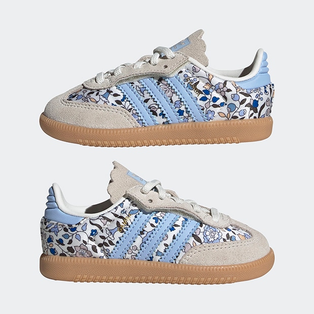 ジュニア ベビー SAMBA OG LIBERTY LONDON COMFORT CLOSURE ELASTIC LACE oph05　マルチカラー×オフホワイト　