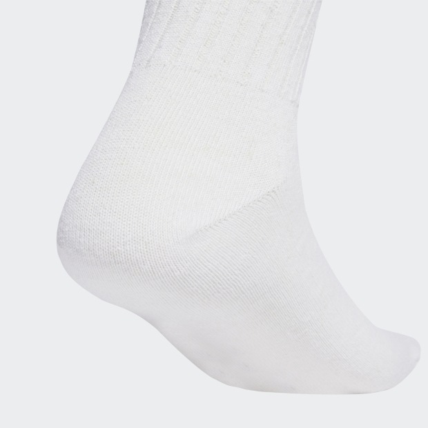 リブ クルーソックス 2足組　ホワイト×マルーン　