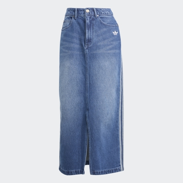 アディカラー スリーストライプス デニム ペンシルスカート インディゴ