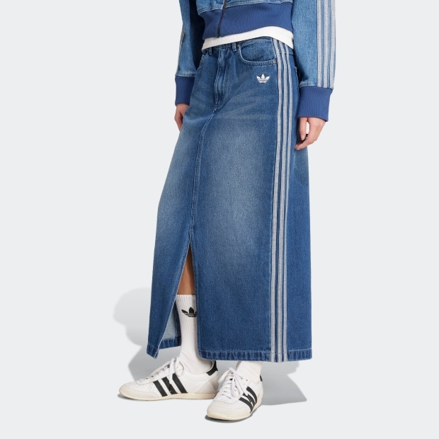 【関税・送料込み】adidas アディカラー デニムペンシルスカート アディカラー スリーストライプス デニム ペンシルスカート