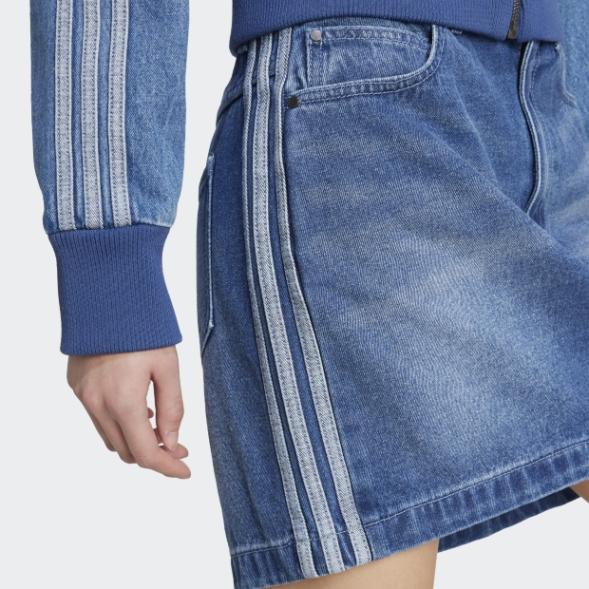 レディース アディカラー スリーストライプス デニム ミニスカート