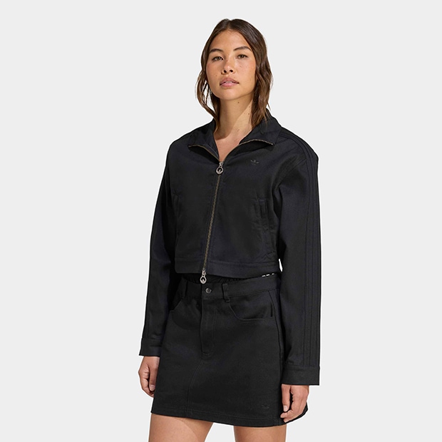 レディース ファイヤーバード ツイル クロップ トラックトップ　ブラック　