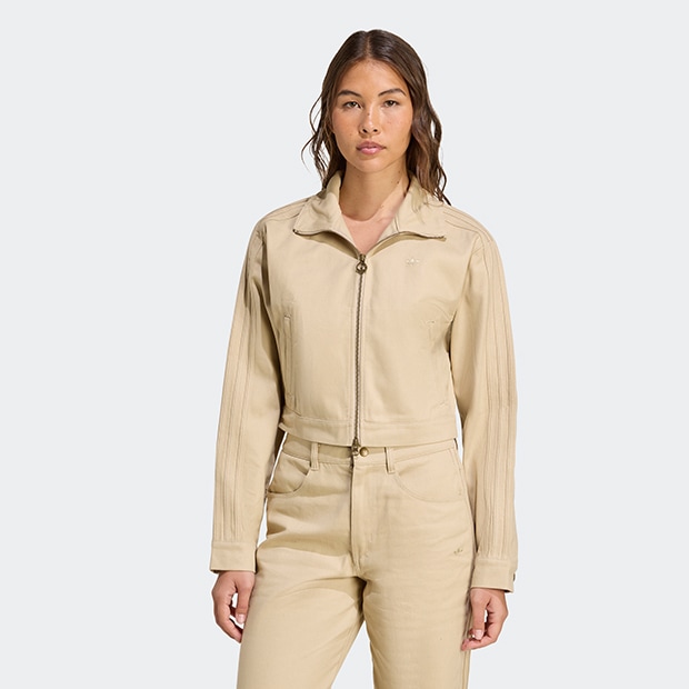 レディース ファイヤーバード ツイル クロップ トラックトップ　ストーンカーキ　