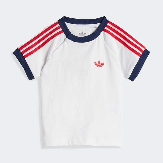 ジュニア ベビー  アディカラー デニム 半袖Tシャツ セットアップ　ミディアムブルーデニム×ホワイト　