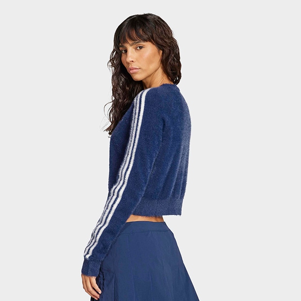 【adidas】Mサイズ フラッフィーニットカーディガン ナイトインディゴ adidas FLUFFY KNITTED CARDIGAN ナイトインディゴ（アディダス