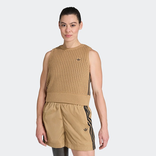 レディース アディカラー ニット ベスト　カードボード　|レディース・ウィメンズ|アパレル