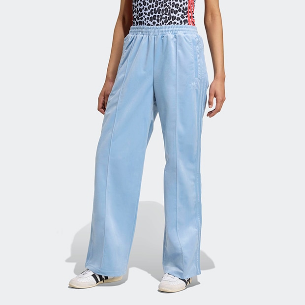 レディース アディカラー ベロア トラックパンツ　アッシュブルー　