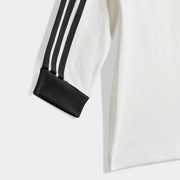 ジュニア ベビー アディカラー 長袖Tシャツ セットアップ ホワイト×ブラック