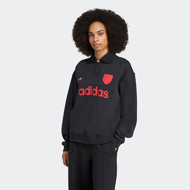 adidas チェルシー　スウェット　サッカー　ジャージ長袖シャツ ブラック adidas チェルシー スウェット サッカー ジャージ長袖シャツ