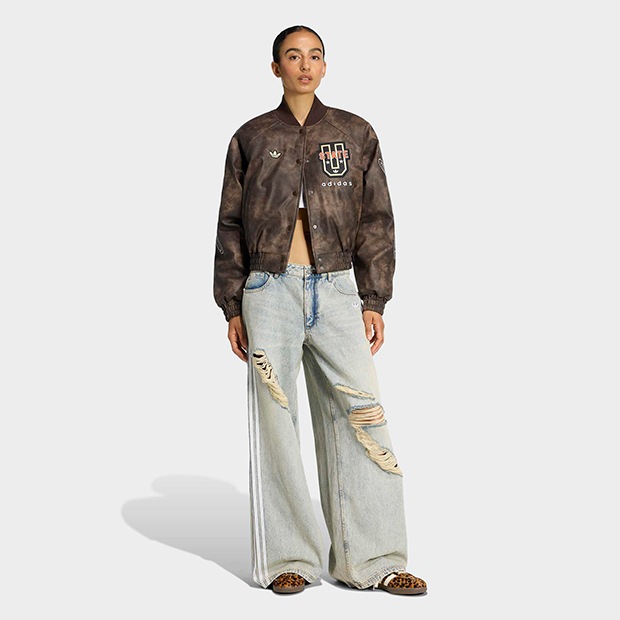 レディース ATHLETIC DEPT ビンテージ合成皮革ジャケット ダーク