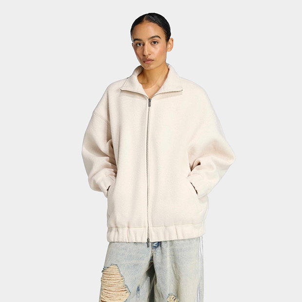 レディース ATHL DEPT フリース フルジップジャケット　ワンダーホワイト　